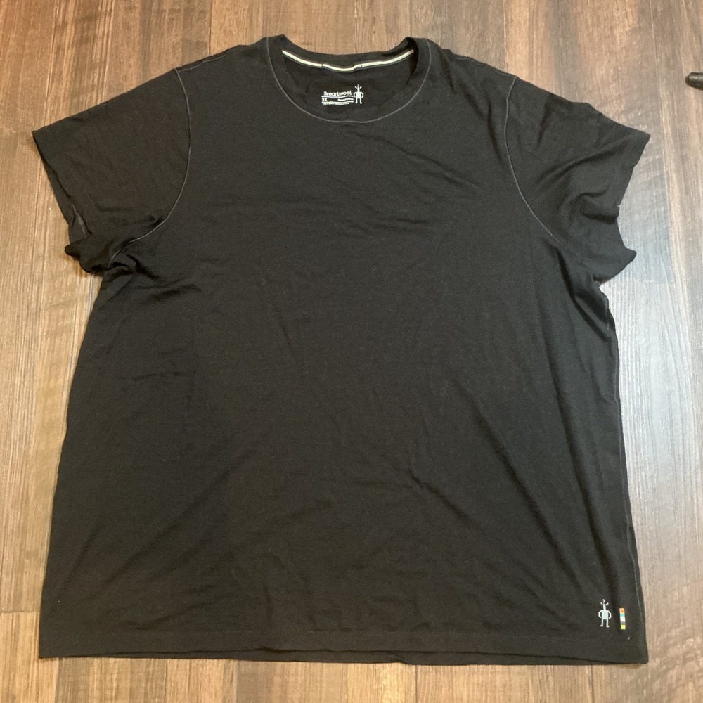 Smartwool Merino Wool Blend Short Sleeve Tee Black Active Top Plus Size 3X